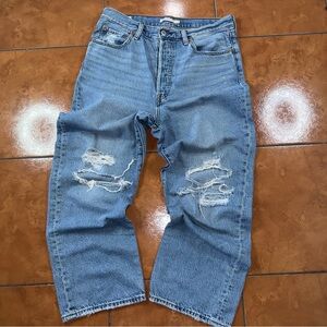 Levi’s Ribcage Straight Ankle Jeans W31 L27 Distressed High Rise